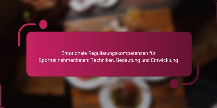 Emotionale Regulierungskompetenzen für Sportteilnehmer:innen: Techniken, Bedeutung und Entwicklung