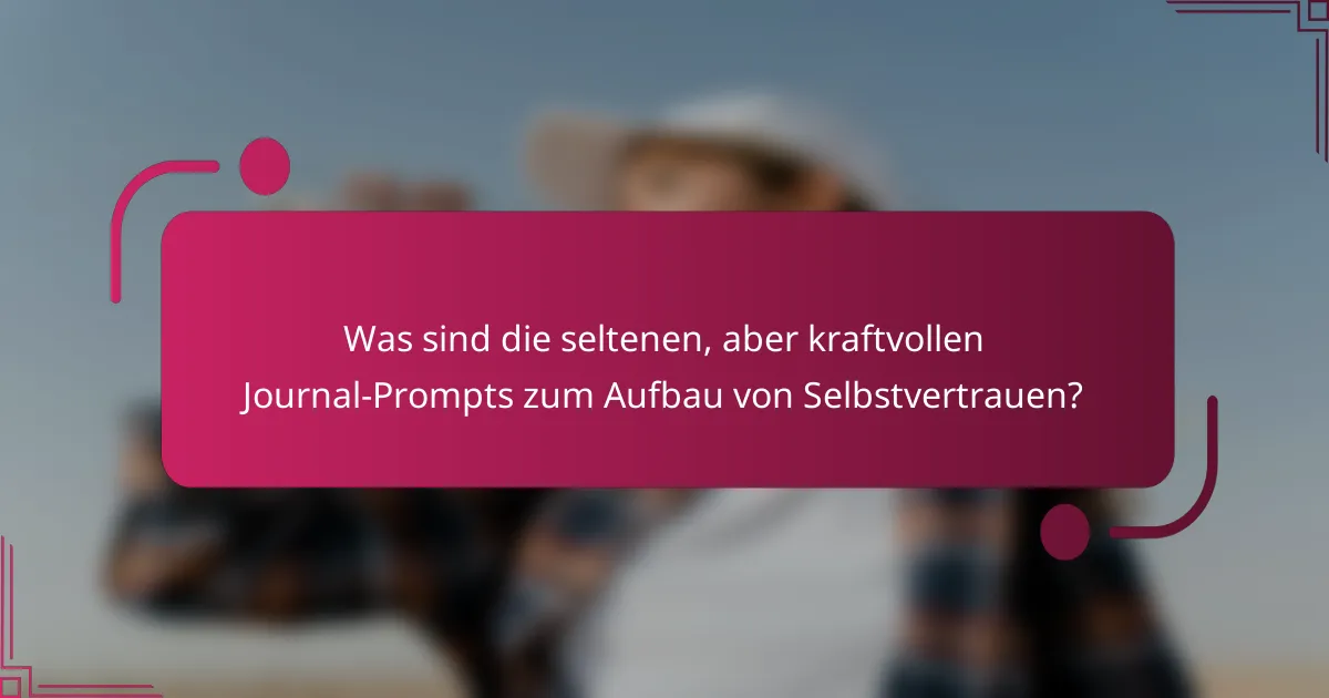 Was sind die seltenen, aber kraftvollen Journal-Prompts zum Aufbau von Selbstvertrauen?